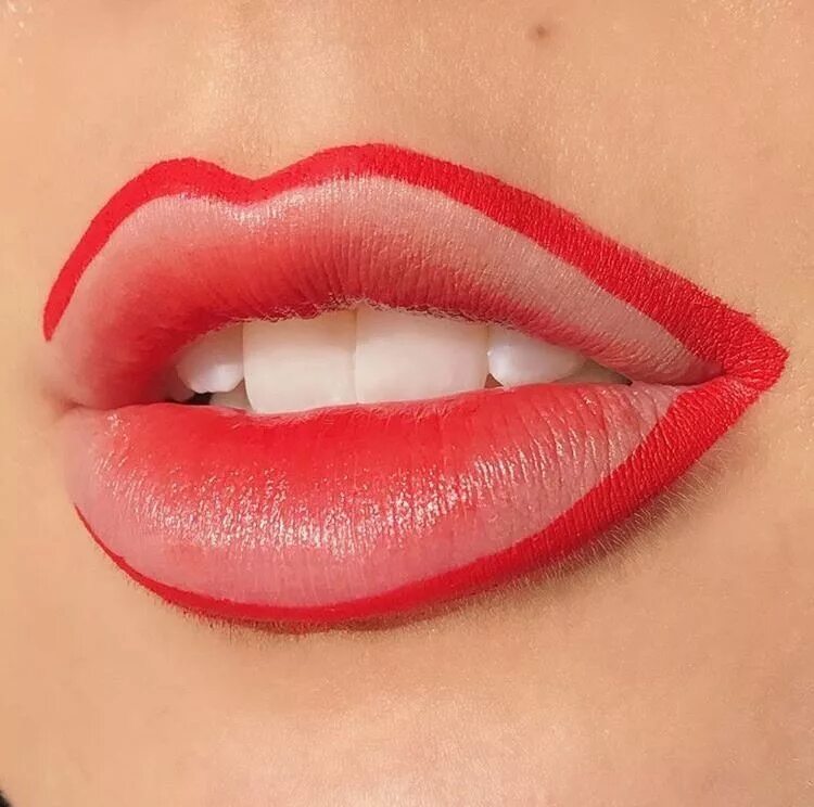Картинки макияжа губ Red lined lips Trendy makeup, Editorial makeup, Lip art