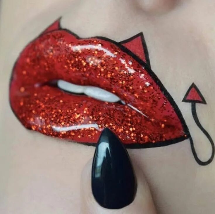 Картинки макияжа губ 21 Insanely Intricate Lip Art Looks for Halloween Beauty Halloween beauty, Hallo