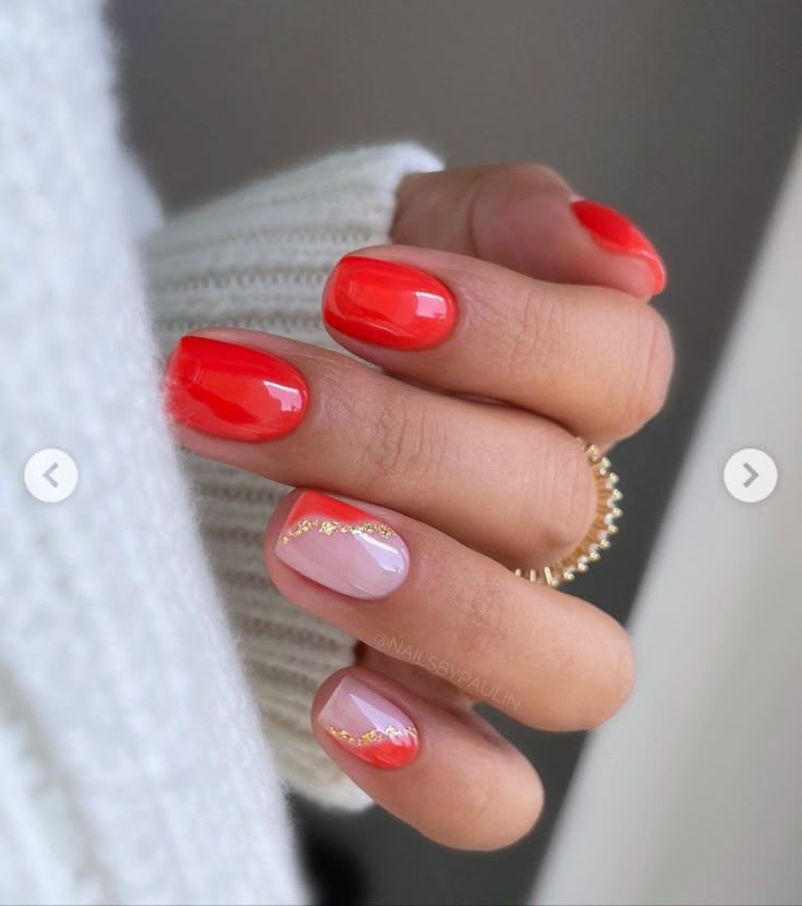 Картинки маникюр 2024 красивый Pin by TheKimberely on Hair & Beauty Tips Red gel nails, Orange nails, Red nails