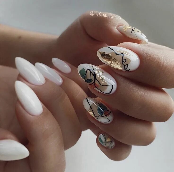 Картинки маникюр 2024 красивый @safinailstudio, идея маникюра 2020 Picasso nails, Heart nails, Boho nails