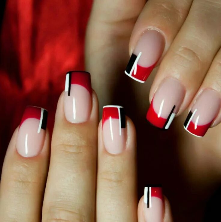 Картинки маникюра френч Pin di Sandra Richard Mc Guire su Uñas - Nails - Nagel Unghie rosse, Unghie idee