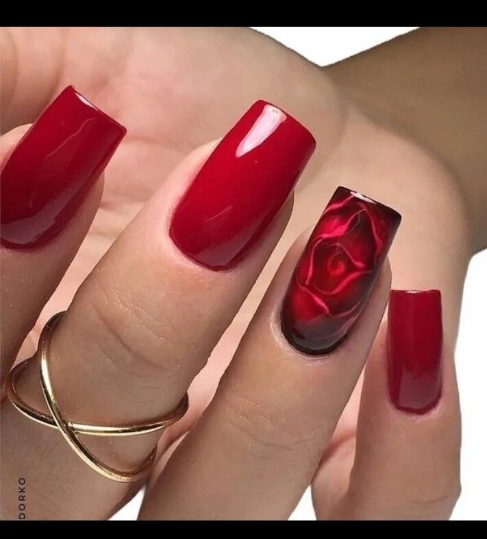 Картинки маникюра красного цвета Pin on köröm in 2024 Long acrylic nails, Manicure nail designs, Red nails