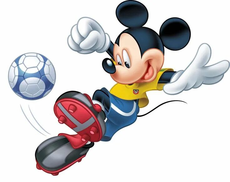 Картинки мульт спорт с микки маусом фото Cartoon Mickey Mouse Kicking Soccer Ball