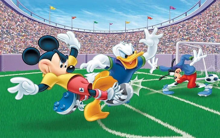 Картинки мульт спорт с микки маусом фото #арт #картинка #disney #Mickey #Mouse #Donald #Duck #And #Goofy #Football #Match