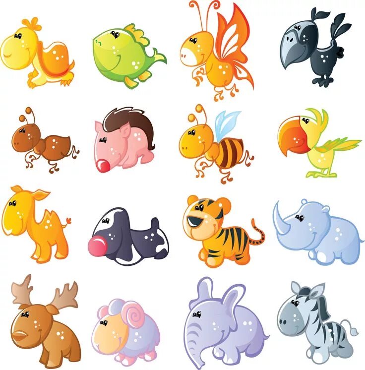 Картинки мультяшных животных Pin on Drafts Infantil Cartoon animals, Cute cartoon characters, Cute cartoon