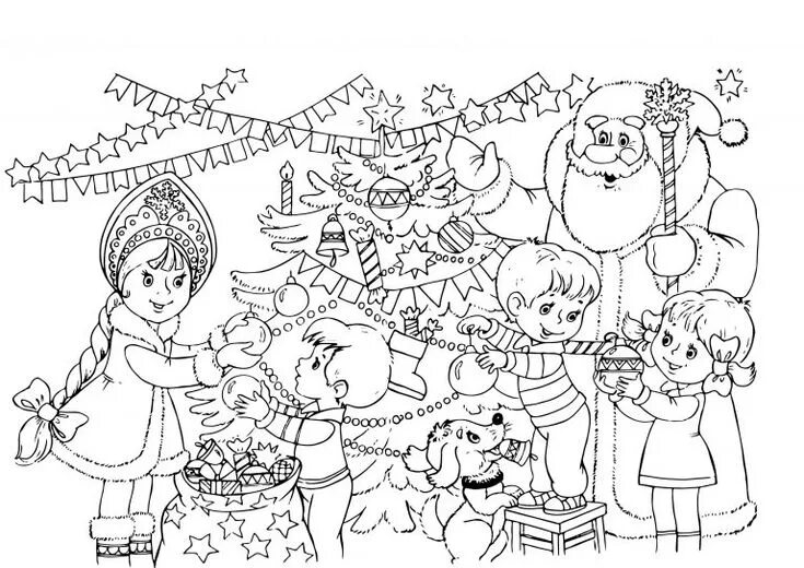 Картинки на новый год распечатать раскраска новый год Christmas tree coloring page, Tree coloring page, Fathers da