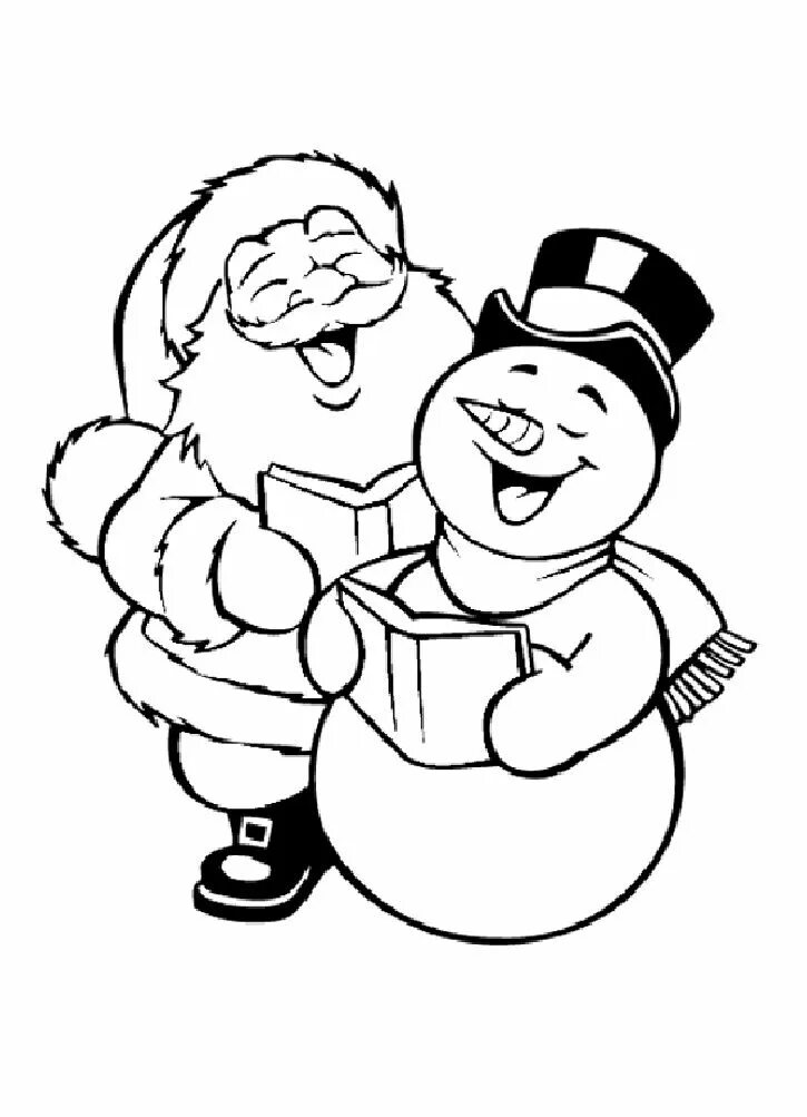 Картинки новый год чб Новогодние картинки раскраски Printable christmas coloring pages, Snowman colori