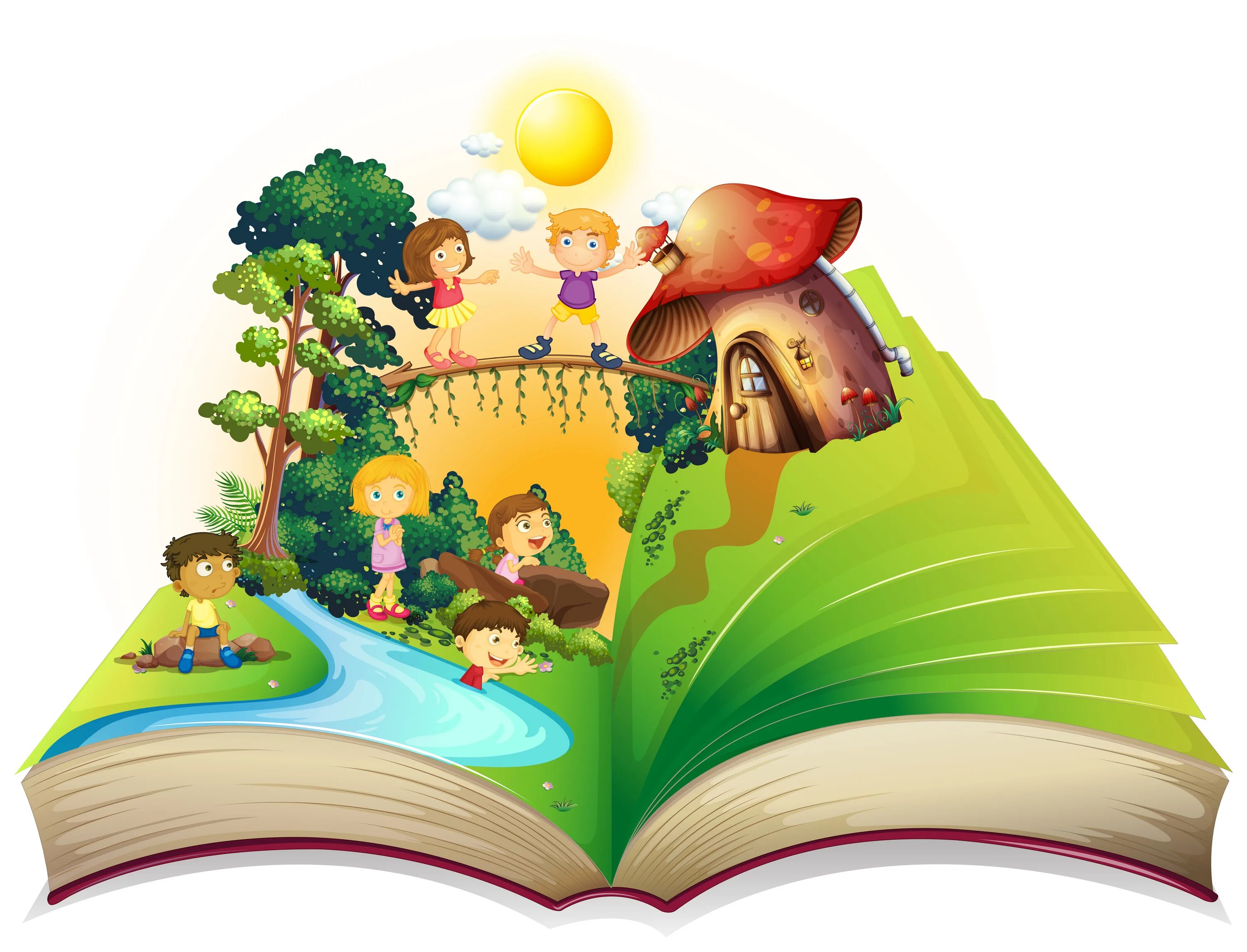 Картинки оформления детской книги Book of children playing in the park 519511 Vector Art at Vecteezy