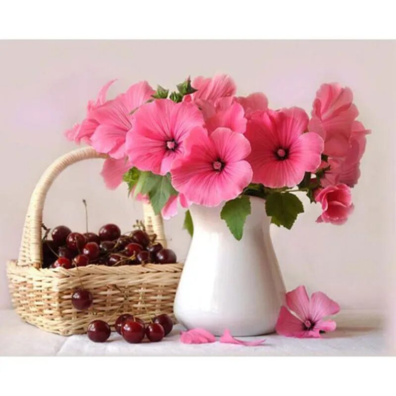 Картинки пожелания хорошего дня с цветами 5d diy Square Diamond Painting Basket Fruit Flower Cross Stitch Mosaic Crystal r