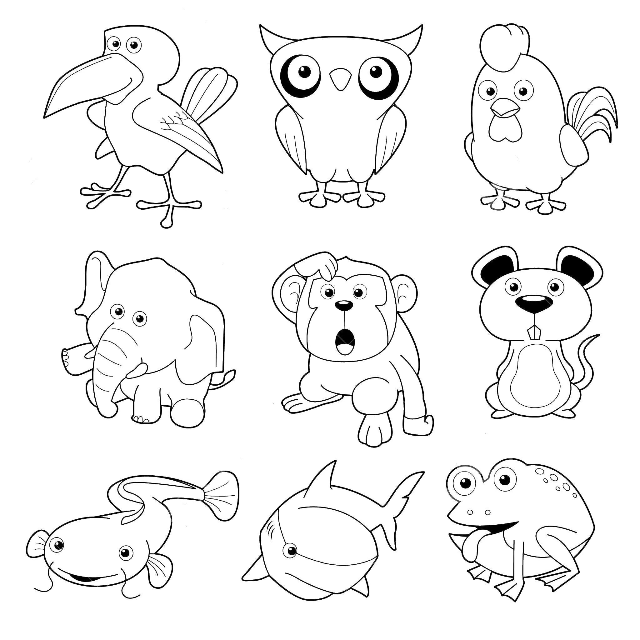 Картинки раскраски маленькие животные Online coloring pages animals, Coloring pages website.