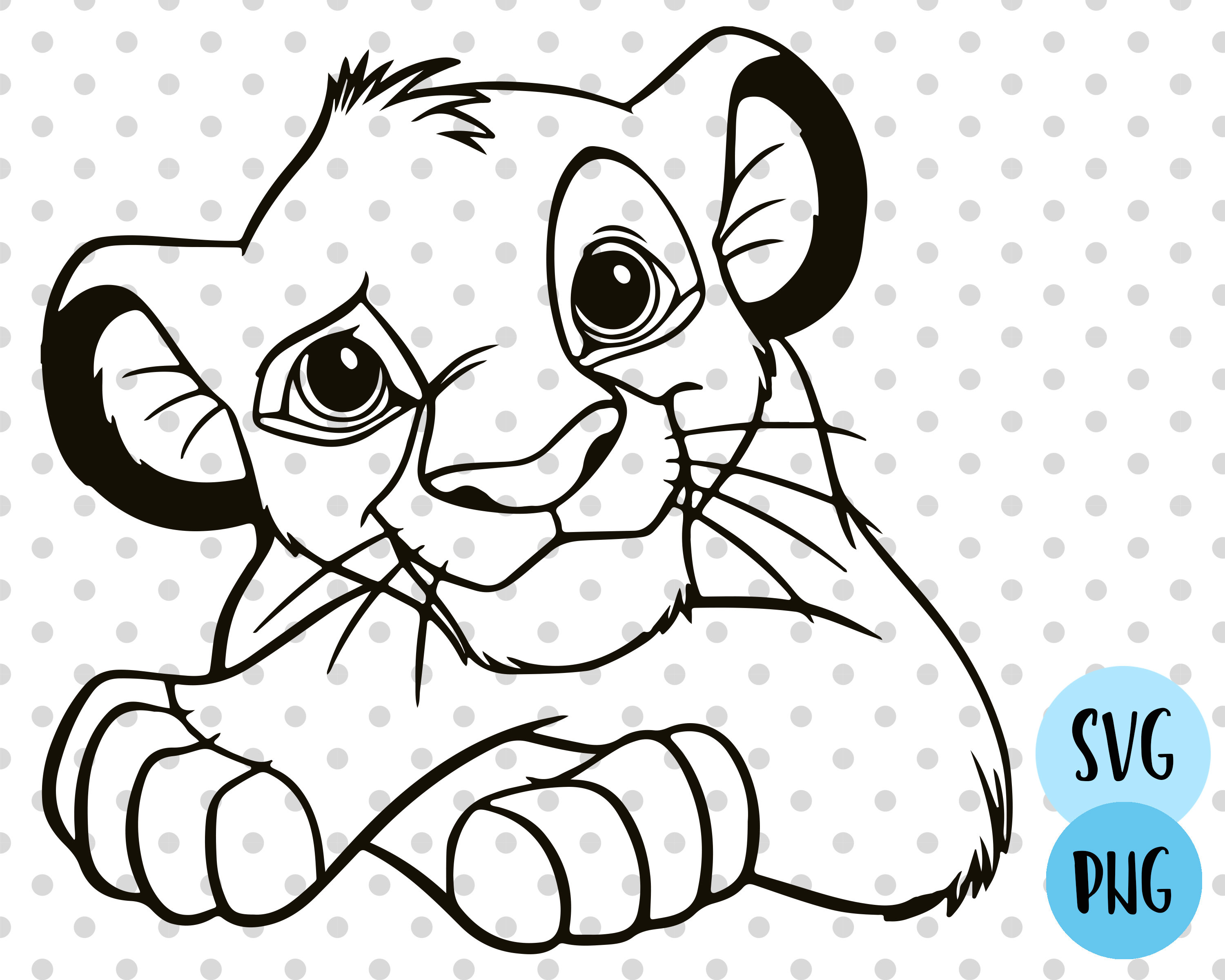 Картинки разукрашки животные Lion Cub Svg Lion Svg Etsy