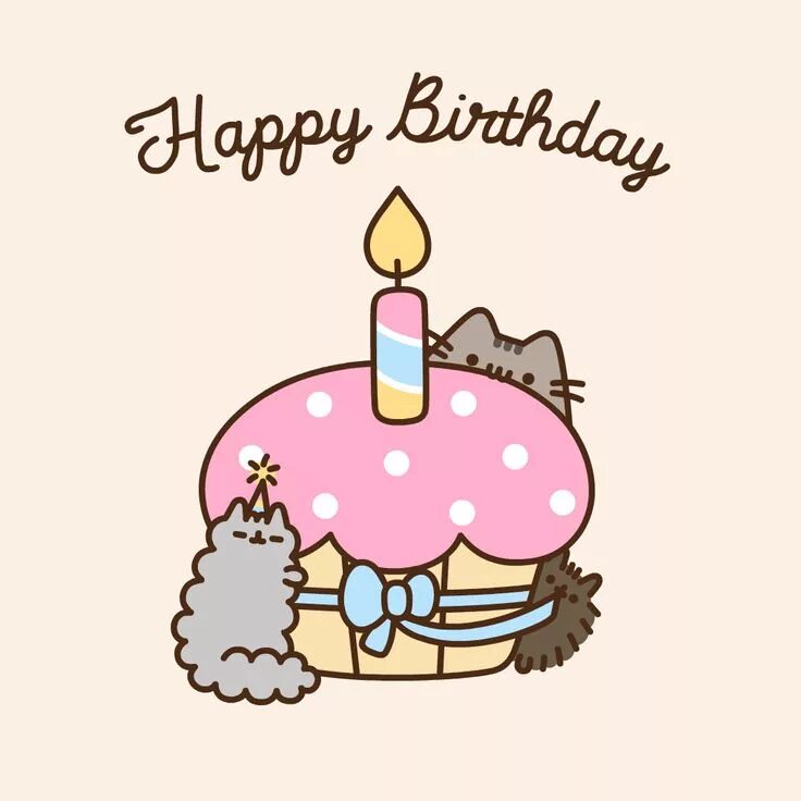 Картинки с дне рождения милый Pusheen the cat : Photo Pusheen happy birthday, Happy birthday cat, Pusheen birt
