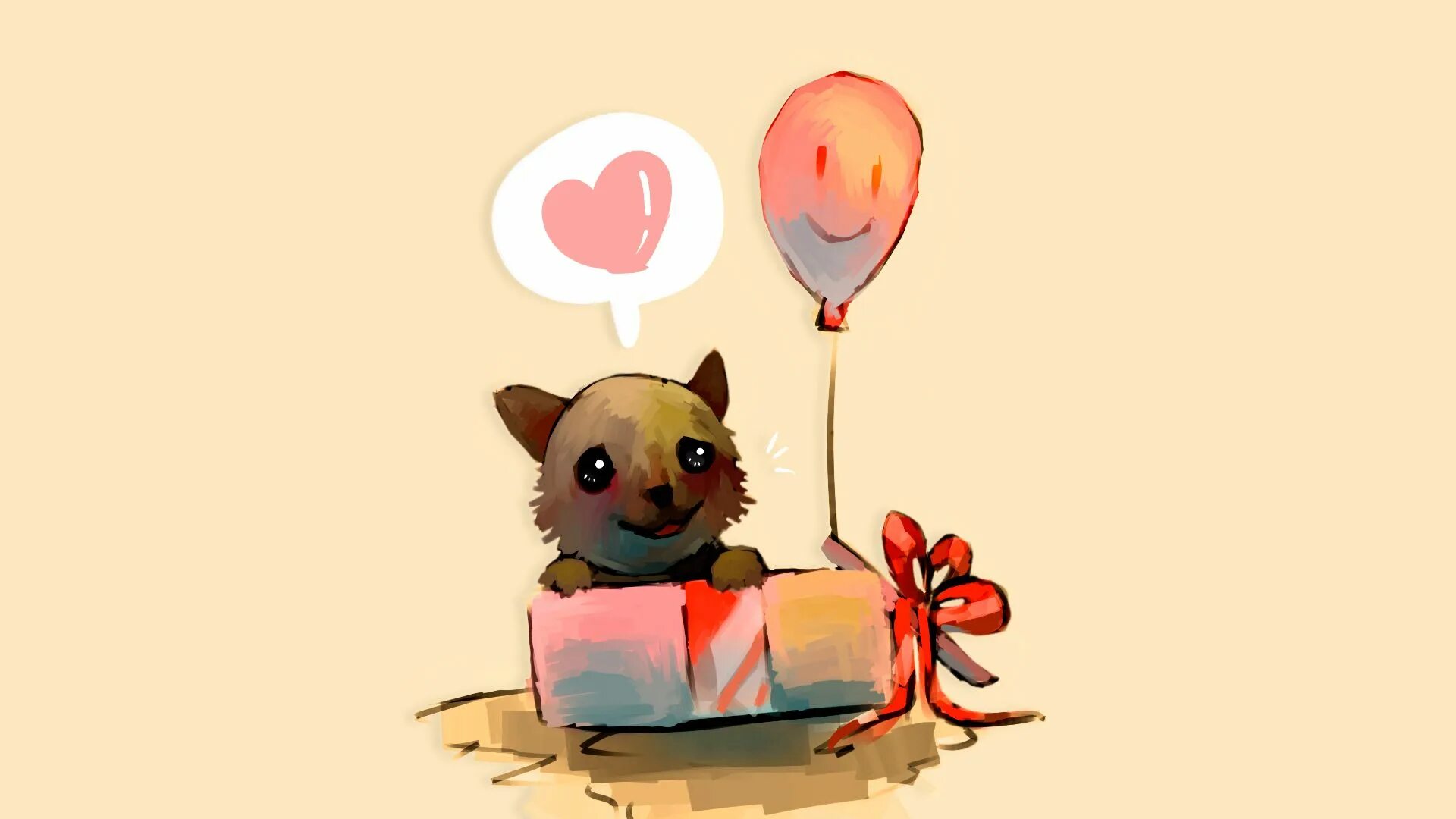 Картинки с дне рождения милый Mobile wallpaper: Gift, Balloon, Birthday, Dog, Holiday, Heart, Cute, 228042 dow