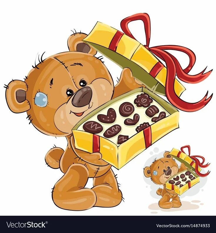 Картинки с дне рождения милый A brown teddy bear treats vector image on VectorStock Teddy bear pictures, Cute 