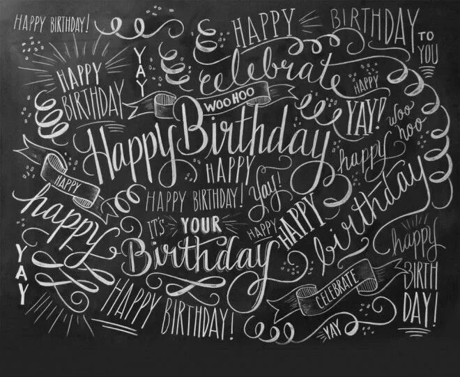 Картинки с днем рождения черные 50 Beautiful Happy Birthday Greetings card design examples - Part 2 Festa de ani