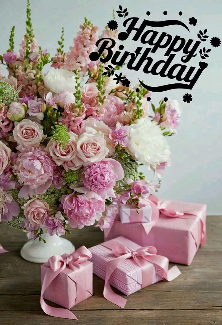 Картинки с днем рождения девушке цветы Pin auf С днем рождения Geburtstag blumen, Blumen geschenk, Schöne blumen