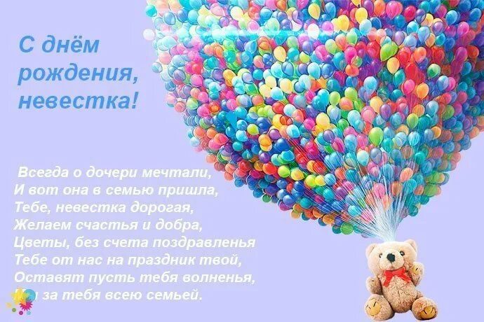 Картинки с днем рождения невестке Красивые поздравления с днем рождения невестке