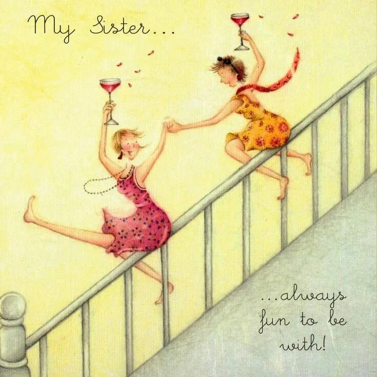 Картинки с днем рождения подруге прикольные Радикал-Фото: Картинка Sister birthday card, Sisters funny, Sister birthday quot