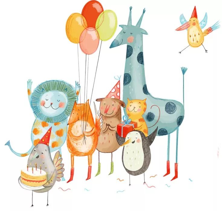 Картинки с днем рождения прикольные креативные Kristyna Litten Birthday illustration, Happy birthday illustration, Happy birthd