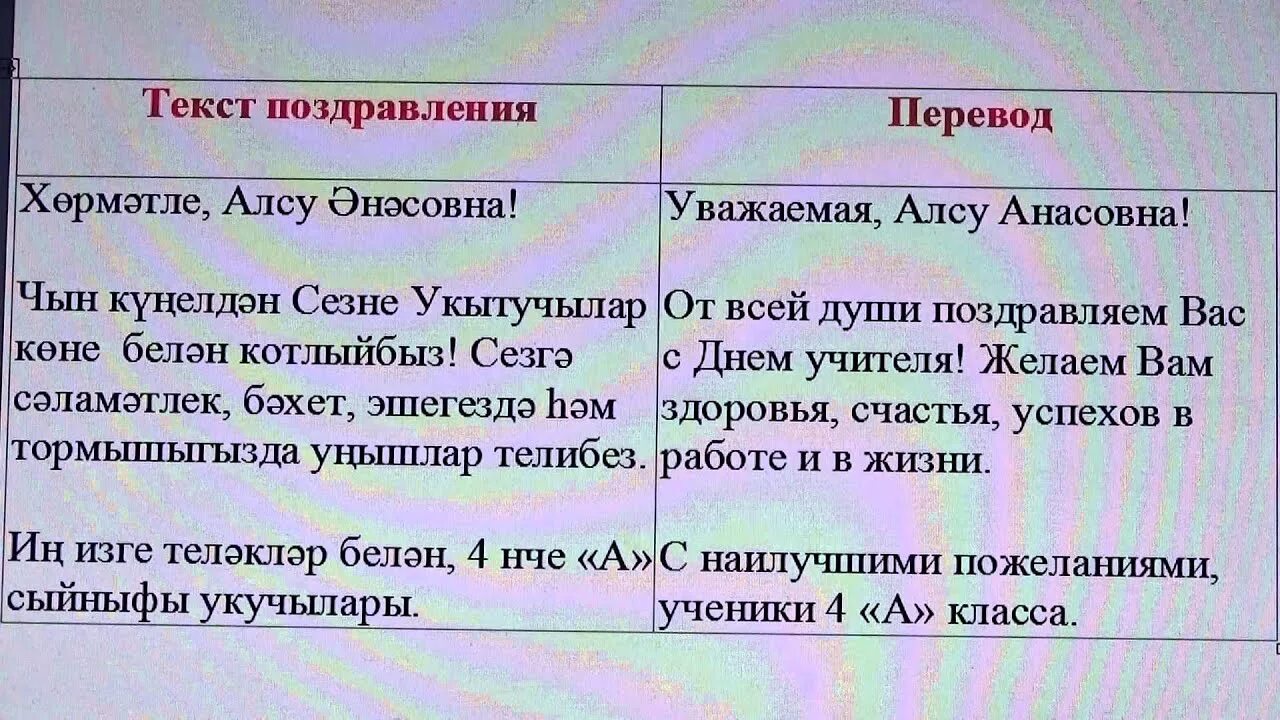 Картинки с днем учителя на башкирском языке Поздравления на татарском языке / С днем учителя - YouTube