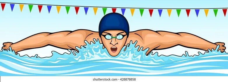 Картинки с днем учителя спорта плавание 7.327 Gambar, Foto Stok, Objek 3D, & Vektor Swimmer butterfly stroke Shutterstoc