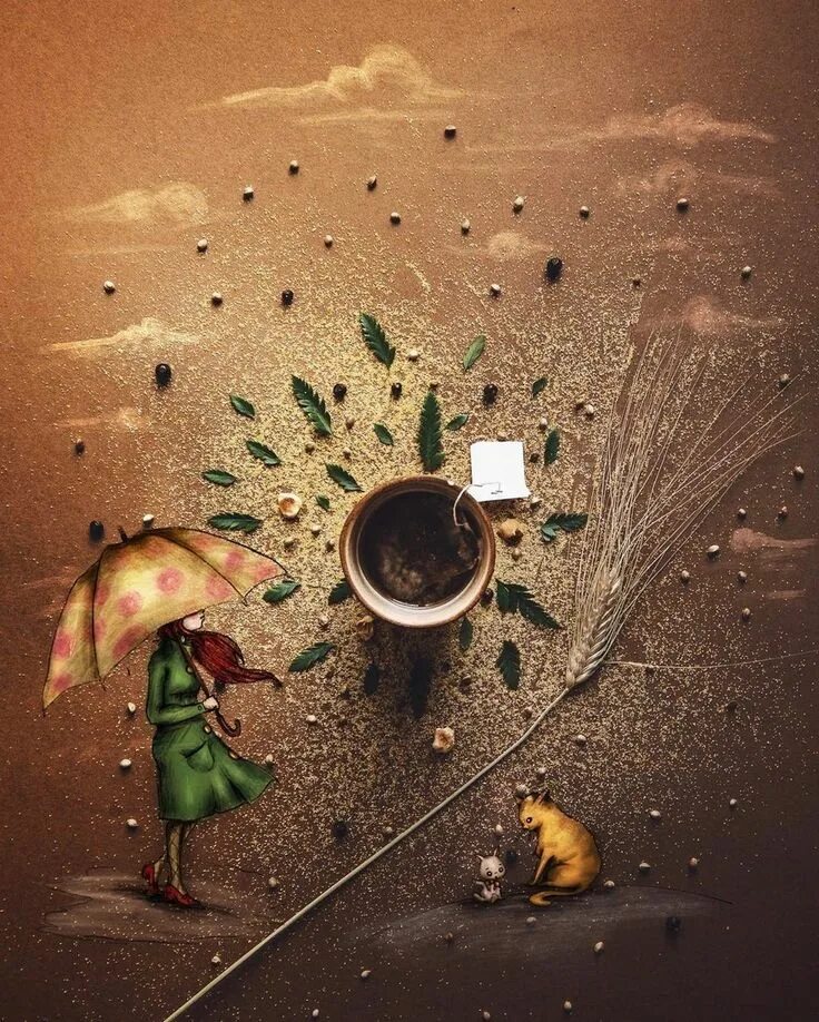 Картинки с добрым философские позитивные Coffee Rituals and Illustrated Compositions by Cinzia Bolognesi