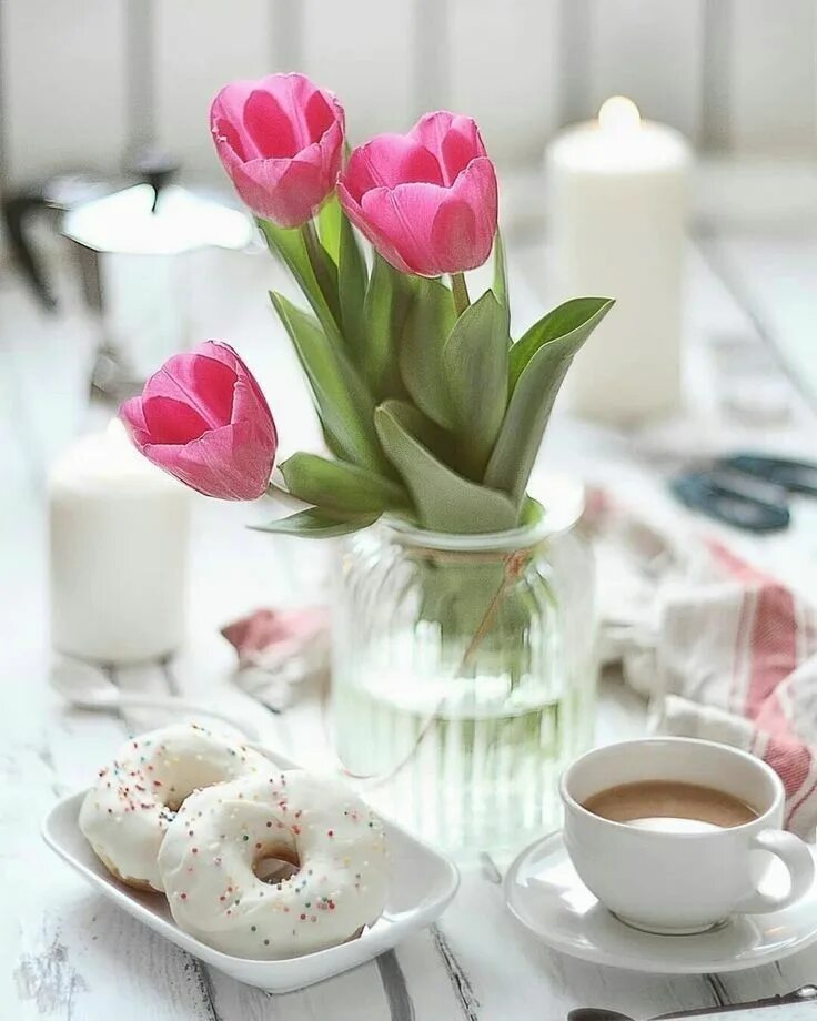 Картинки с добрым утром е красивые Pin on Spring Blooms Coffee breakfast, Coffee flower, Good morning coffee