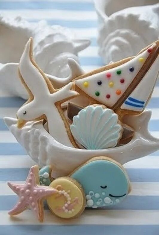 Картинки с добрым утром морская тематика красивые Pin by Elizabeth Atterbury on Beautiful Cookies in 2019 Summer cookies, Fancy co