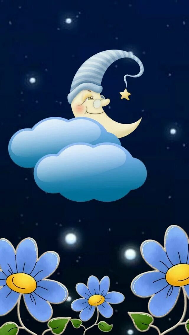 Картинки с надписью спокойной ночи позитивные Pin on طفولة childhood Good night moon, Good night sweet dreams, Good night gree