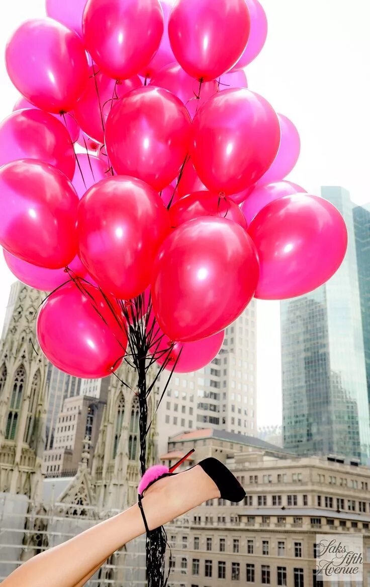 Картинки с шариками на день рождения женщине La Zapatilla. Pink balloons, Happy 4th birthday, Balloons