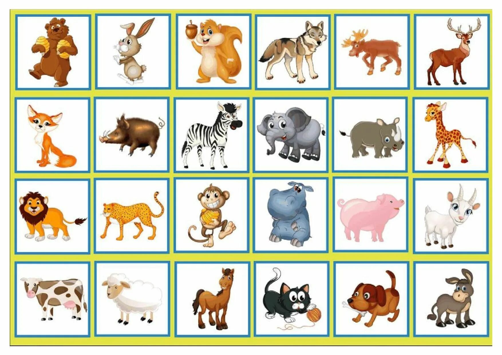 Картинки с животными для детей развивающие Pin en Cherche et trouve Animales para imprimir, Juego didactico para niños, Las