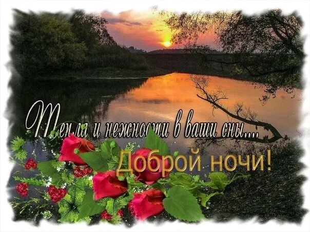 Картинки спокойного доброго вечера летние Так что, сладко засыпай, Улыбнись и помечтай, Закрывай скорее очи, Сладких снов,
