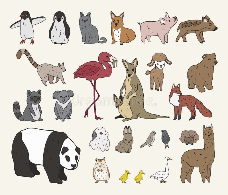 Картинки в виде животных Illustration of Various Types of Animals Stock Illustration - Illustration of do