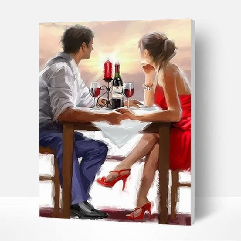 Картинки женщине с днем рождения мужа Paint By Numbers DIY Kit-Romantic Dinner-Creative Wall Art Etsy