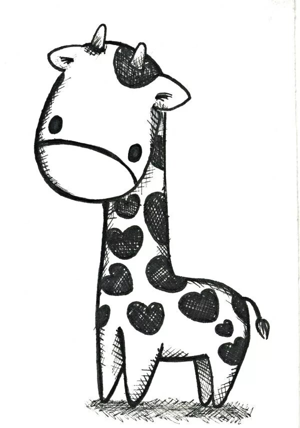 Картинки животные для детей срисовка little sweet baby sketch Giraffe drawing, Baby animal drawings, Cartoon drawings