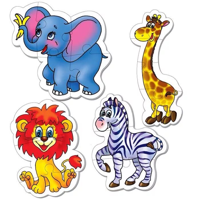 Картинки животных для малышей цветные Animals Animal cutouts, Jungle animals party, Elephant illustration