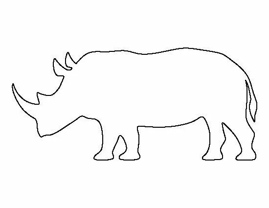 Картинки животных для вырезания Image result for rhinoceros outline Animal outline, Animal templates, Animal ste