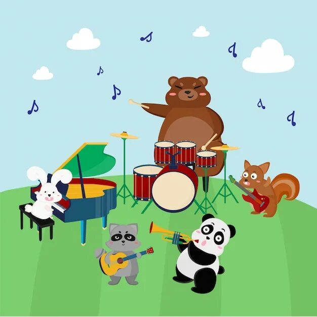 Картинки животных музыкальные Animals playing instruments Vectors & Illustrations for Free Download Freepik