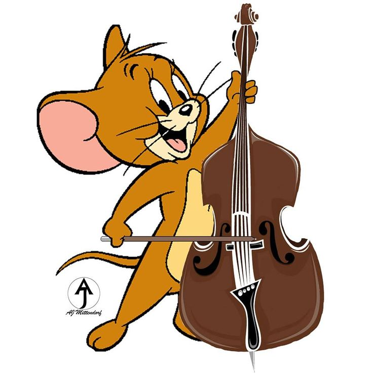 Картинки животных с музыкальными инструментами Bass clipart upright bass, Bass upright bass Transparent ... Cartoons jerry, Tom