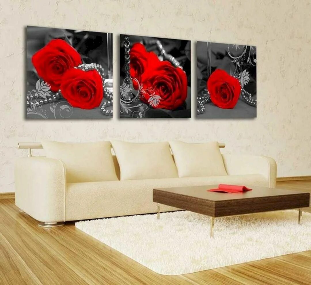 Картины для интерьера гостиной на валберис 15 Beautiful Rose Wall Painting Design For Home Decoration Ideas That Easy To Cr