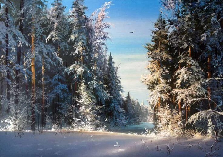 Картины фото марии юшкевич зима мастер класс Winter Landscape by Victor Yushkevich