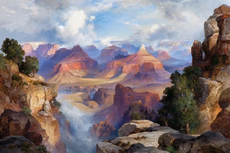 Картины фото высокого разрешения The Art of the West Western paintings, Thomas moran, American art