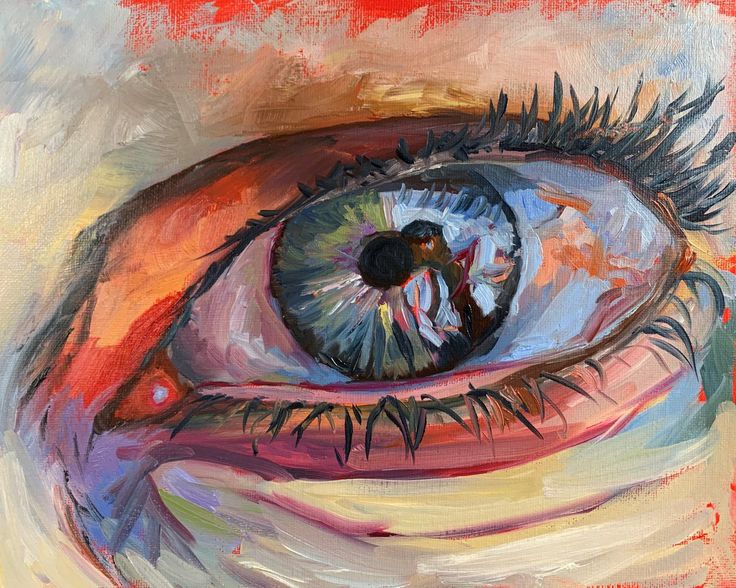 Картины глаз фото Watching eye. (2020) Oil painting by Vita Schagen Bright artwork, Portrait paint