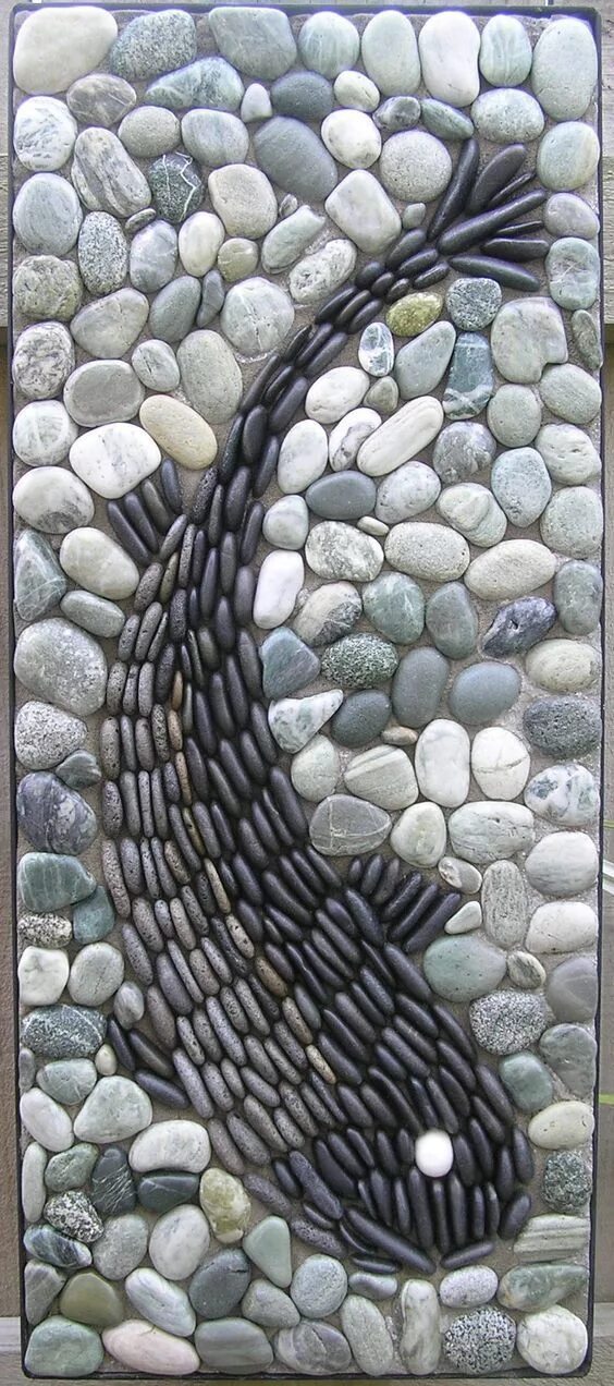 Картины из камней фото Галечная культура Diy garden decor projects, Pebble mosaic, Garden stones