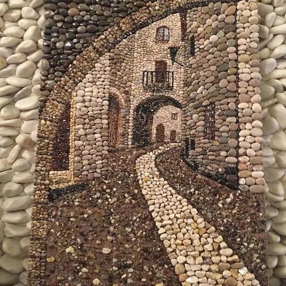 Картины из камней фото Мозаика из камней Mosaic art, Pebble art, Driftwood art