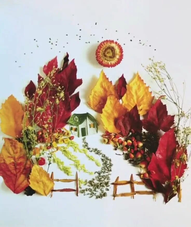 Картины из листьев своими руками фото Пин от пользователя Linda Schader на доске Flora Искусство при помощи листьев, З