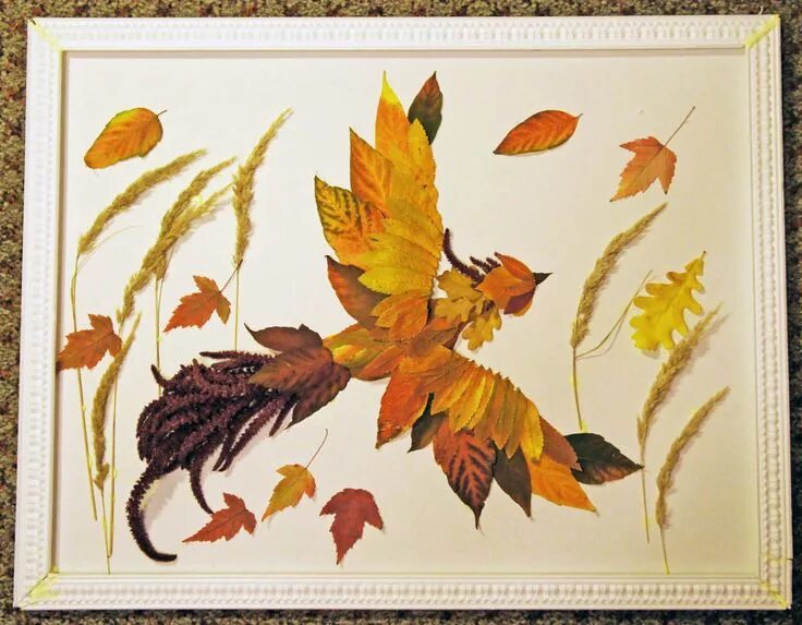 Картины из листьев своими руками фото птицы из листьев - Поиск в Google Leaf art, Pressed flower art, Leaf crafts