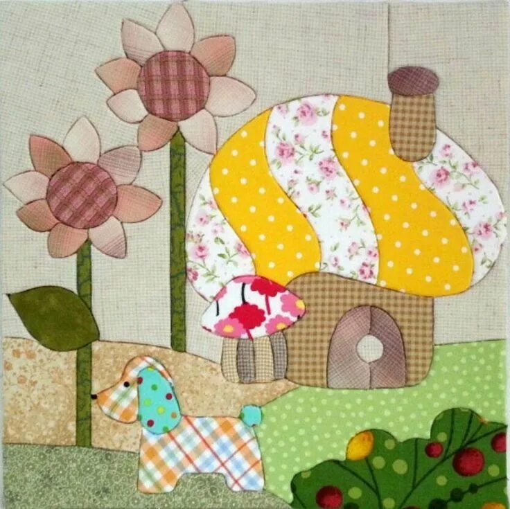 Картины из лоскутков ткани своими руками схемы Applique quilts, Crafts, Applique patterns