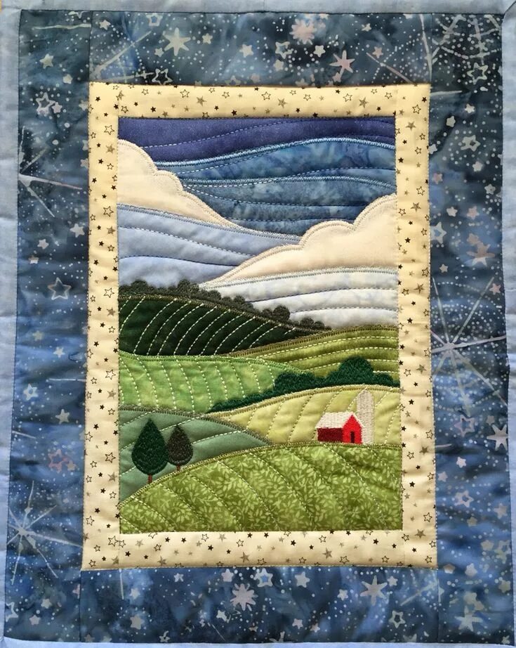 Картины из лоскутков ткани своими руками схемы Afbeeldingsresultaten voor Free Landscape Quilt Patterns Landscape art quilts, L