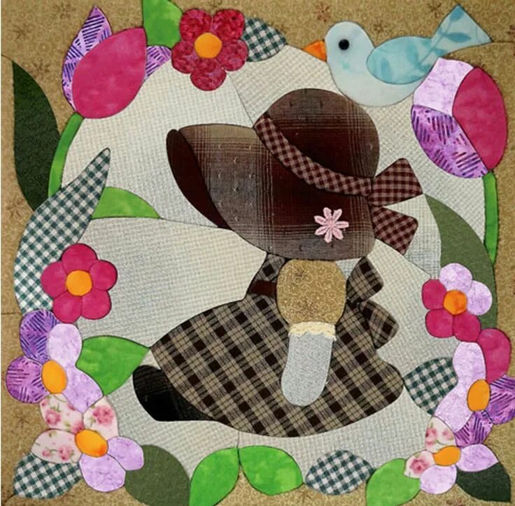 Картины из лоскутков ткани своими руками схемы Pin en patchwork embutido Colcha de muñecas, Patrón acolchado, Edredones de apli